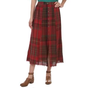 Mystree Long Plaid Skirt